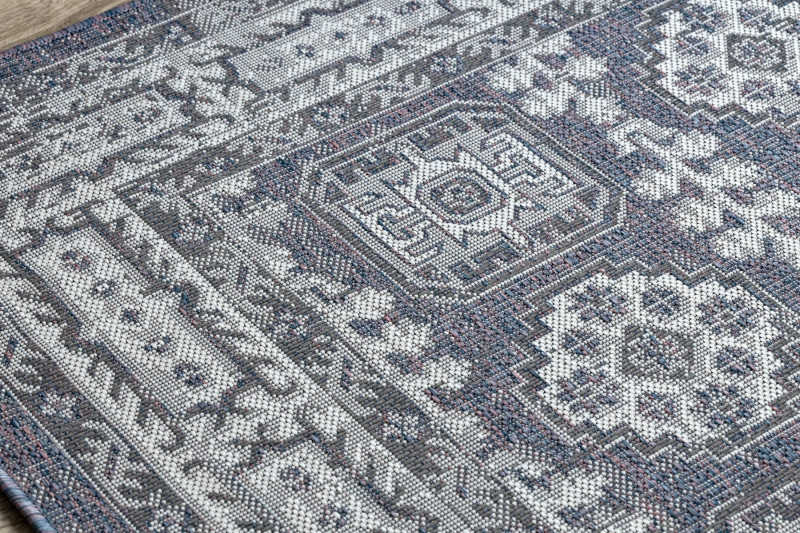 Kusový koberec Sion Sisal Ornament 2832 blue/pink/ecru – na ven i na doma č.11