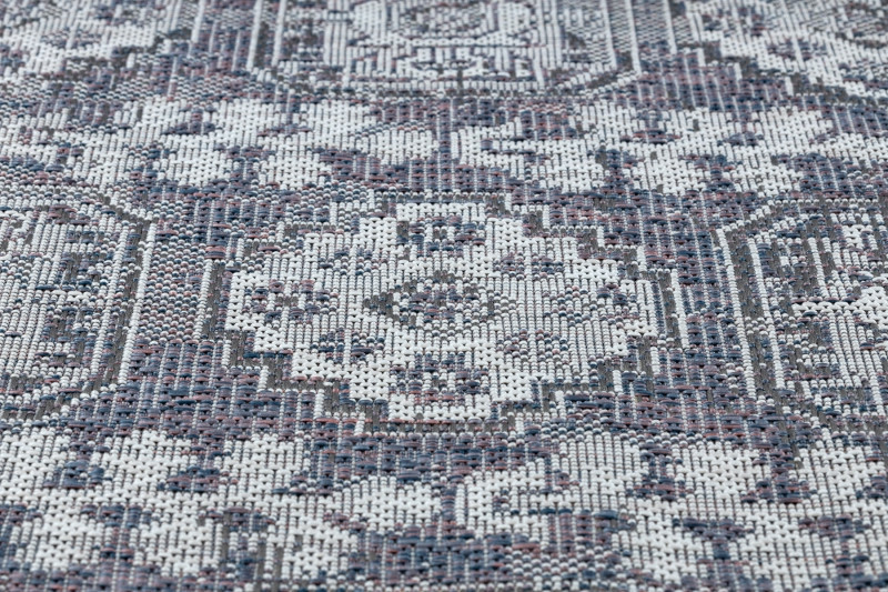 Kusový koberec Sion Sisal Ornament 2832 blue/pink/ecru – na ven i na doma č.13