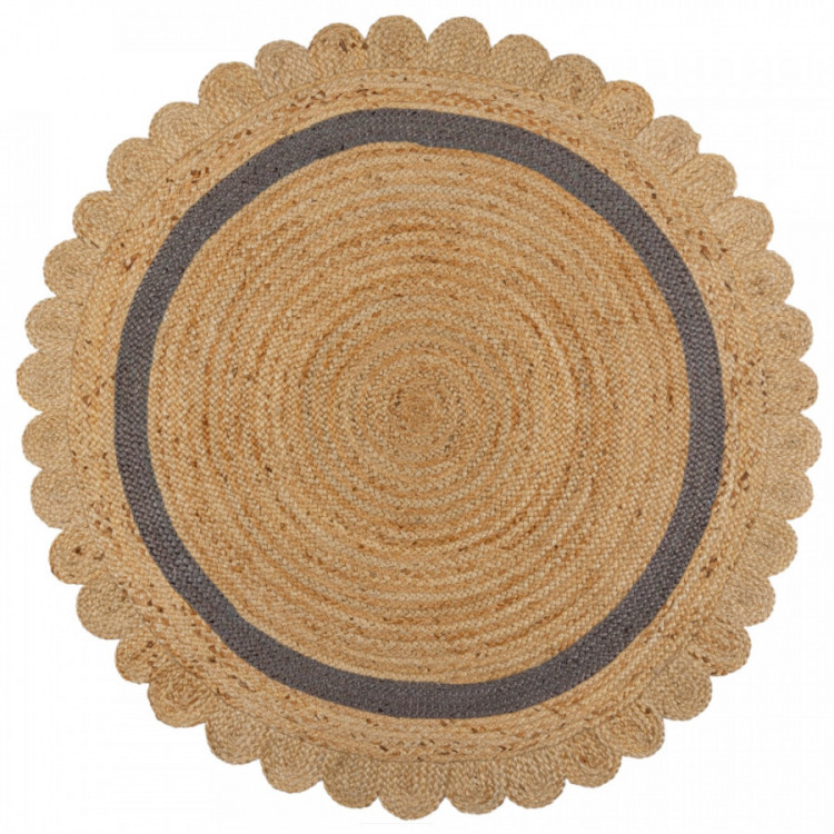 Kusový koberec Grace Jute Natural/Grey kruh č.1