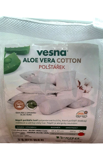 Polštář z dutého vlákna ALOE VERA Válec 17x70 cm č.4