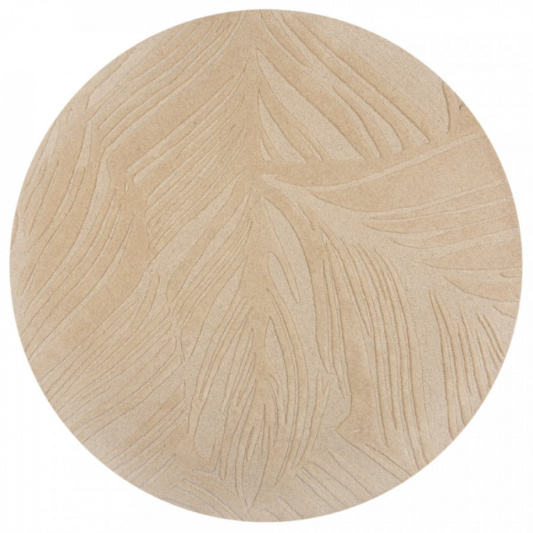 Kusový koberec Solace Lino Leaf Natural kruh č.1