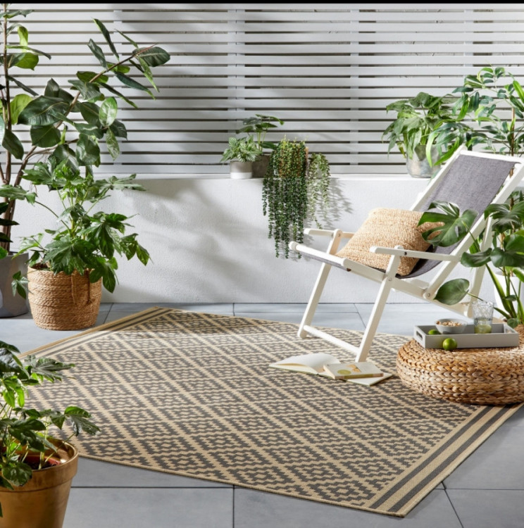 Kusový koberec Florence Alfresco Moretti Beige/Anthracite čtverec  – na ven i na doma č.2