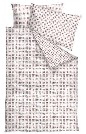 Povlečení krepové Čtverečky červené 140x200 cm a 70x90 cm č.1