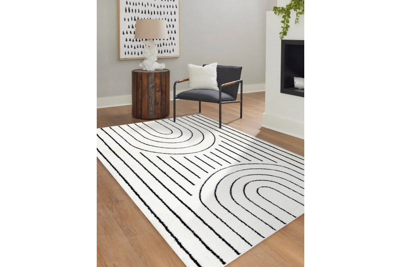 Kusový koberec Mode 8494 geometric cream/black č.9