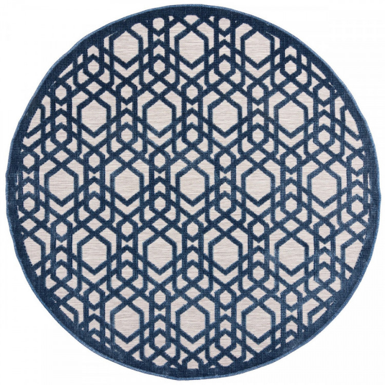 Kusový koberec Piatto Oro Blue kruh – na ven i na doma č.1