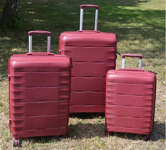 Cestovní kufry Exclusive vínové - set 3 kusů č.1