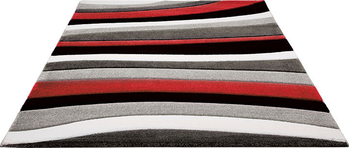 Kusový koberec Moderno 904 grey-red stripe č.2