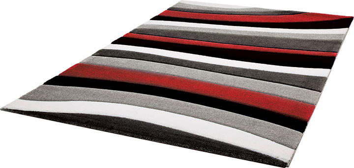 Kusový koberec Moderno 904 grey-red stripe č.3