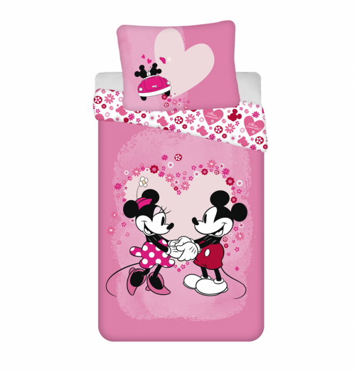 Dětské povlečení Mickey a Minnie Love micro 140x200 cm a 70x90 cm č.1