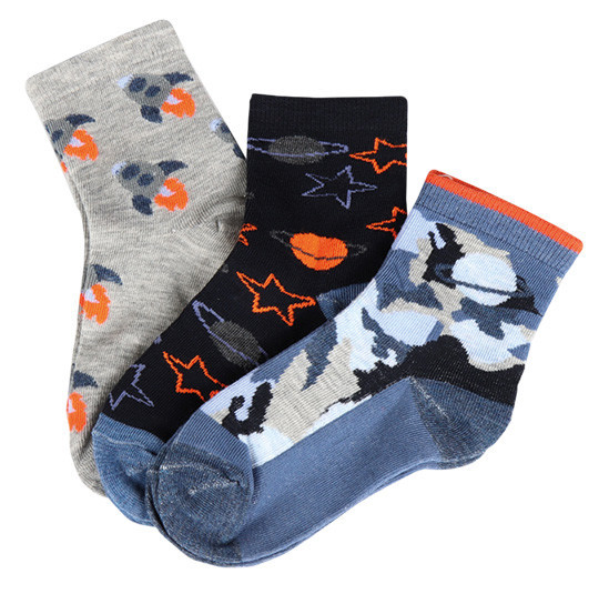 Kotníkové veselé ponožky pro kluky 3 páry v balení č.1