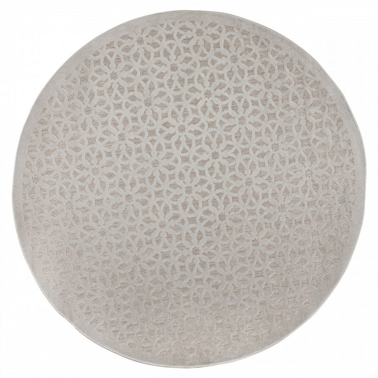 Kusový koberec Piatto Argento Silver kruh – na ven i na doma č.1