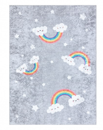 Dětský kusový koberec Junior 52063.801 Rainbow grey č.1
