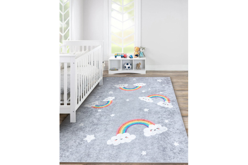 Dětský kusový koberec Junior 52063.801 Rainbow grey č.2