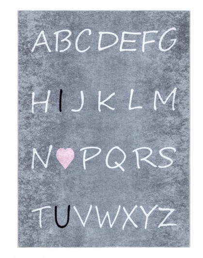 Dětský kusový koberec Junior 52106.801 Alphabet grey č.1