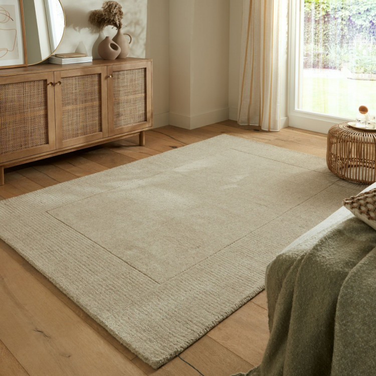 Kusový ručně tkaný koberec Tuscany Textured Wool Border Natural č.3