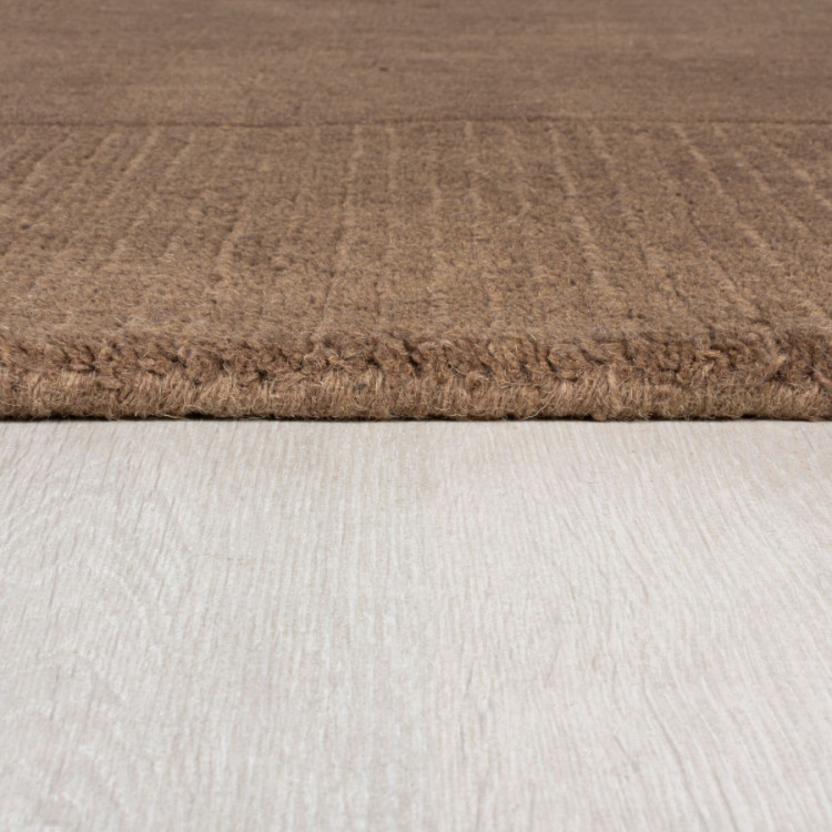 Kusový ručně tkaný koberec Tuscany Textured Wool Border Brown č.4