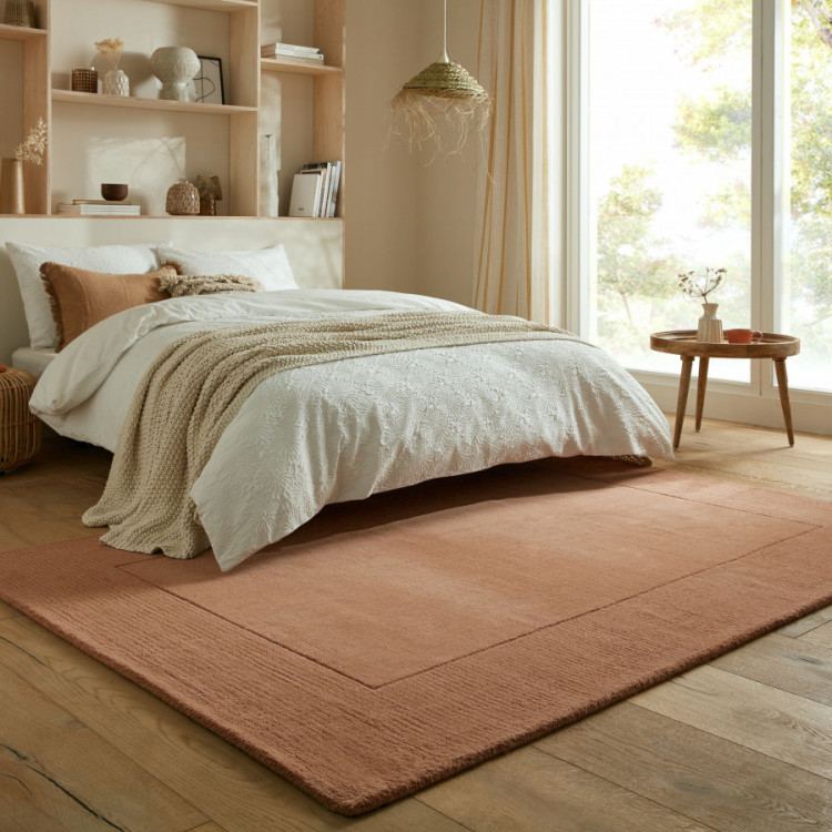 Kusový ručně tkaný koberec Tuscany Textured Wool Border Orange č.5