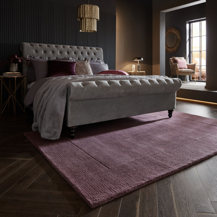 Kusový ručně tkaný koberec Tuscany Textured Wool Border Purple č.4