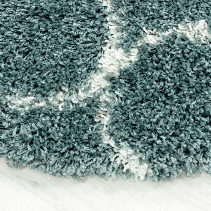 Kusový koberec Salsa shaggy 3201 blue - Kruh průměr 200 cm č.8