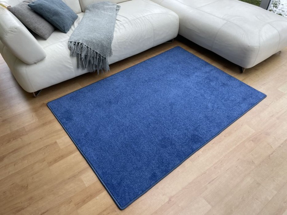 Kusový koberec Eton obdélníkový modrý č.1