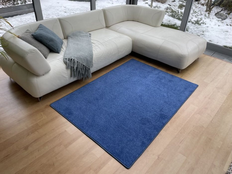 Kusový koberec Eton obdélníkový modrý č.2