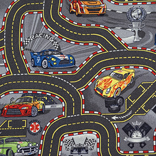 Dětský koberec The World od Cars 97 šedý - 100 x 100 cm kruh č.1