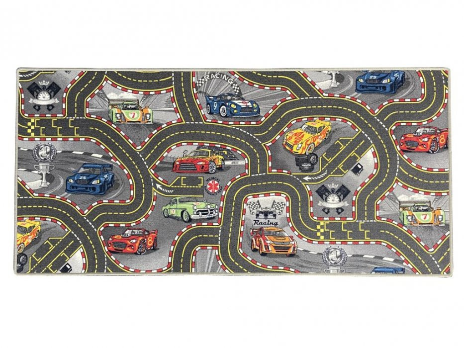 Dětský koberec The World od Cars 97 šedý - 100 x 100 cm kruh č.2