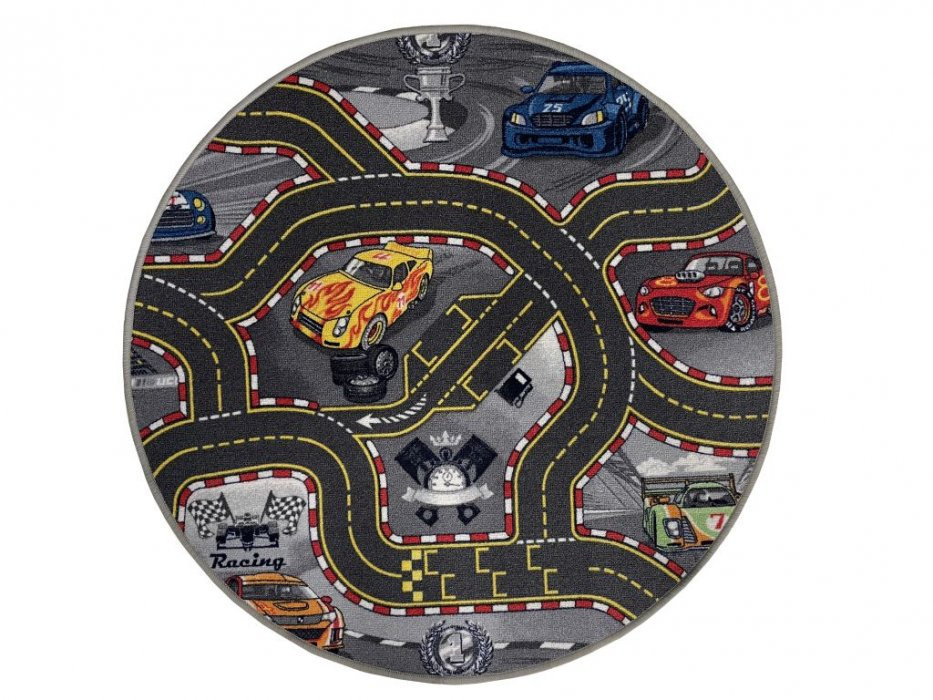 Dětský koberec The World od Cars 97 šedý - 100 x 100 cm kruh č.3