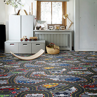 Dětský koberec The World od Cars 97 šedý - 100 x 100 cm kruh č.4