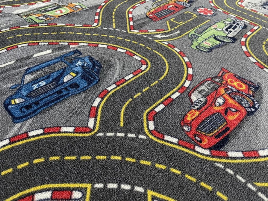 Dětský koberec The World od Cars 97 šedý - 100 x 100 cm kruh č.10