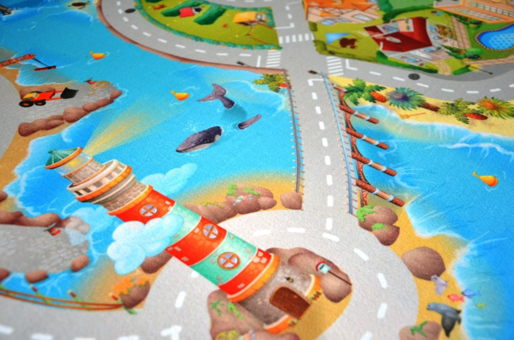 Dětský koberec Město s pláží - 80 x 120 cm č.5