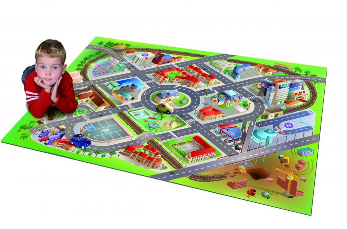 Dětský kusový koberec město / letiště 3D - 100 x 150 cm č.1