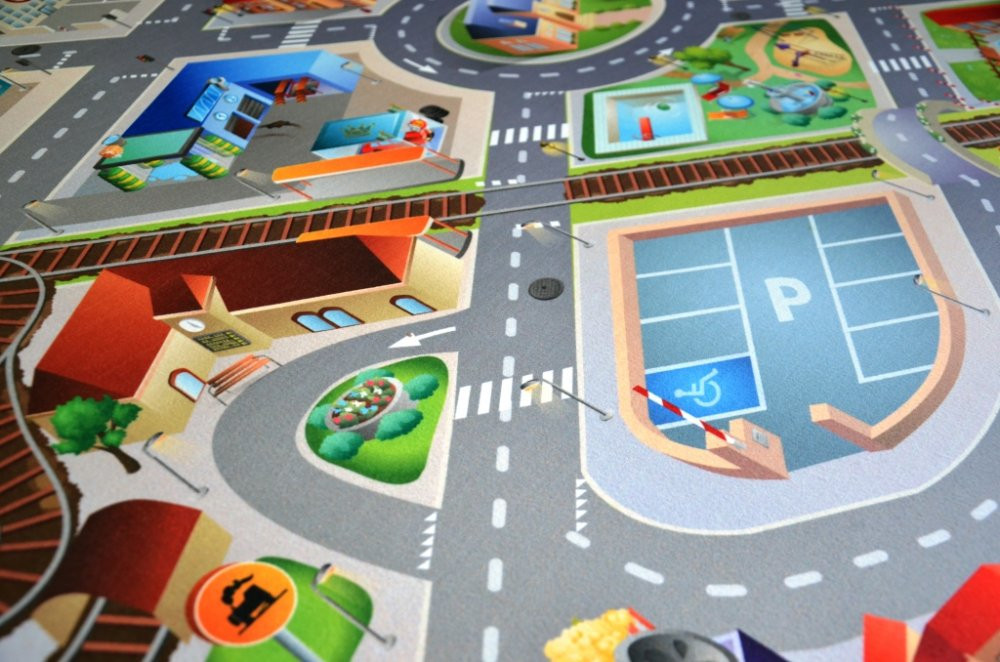 Dětský kusový koberec město / letiště 3D - 100 x 150 cm č.6