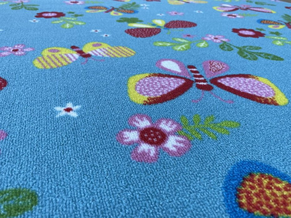 Dětský koberec Motýlek 5271 modrý č.3