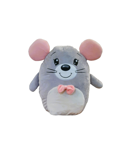 Plyšový polštářek Myška šedá 33 cm č.1