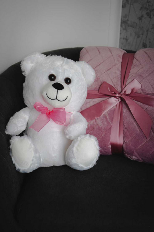 Plyšový medvídek Teddy bílý 30 cm č.3