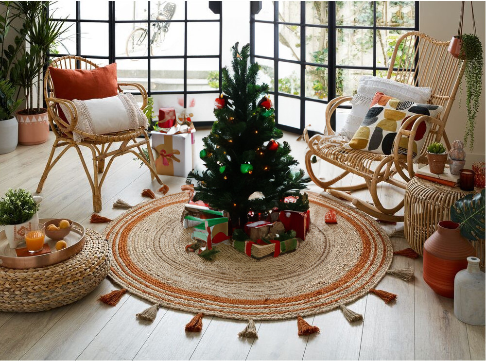 Kusový koberec Lunara Orange kruh – na ven i na doma č.1