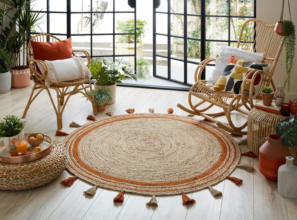 Kusový koberec Lunara Orange kruh – na ven i na doma č.2