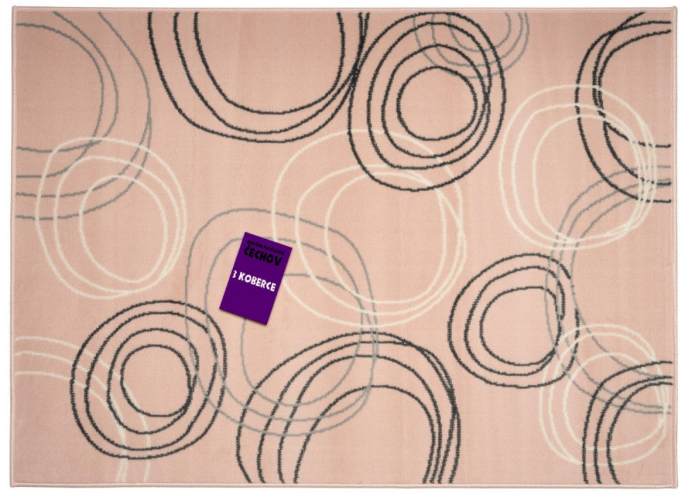 Kusový koberec Kruhy powder pink č.8