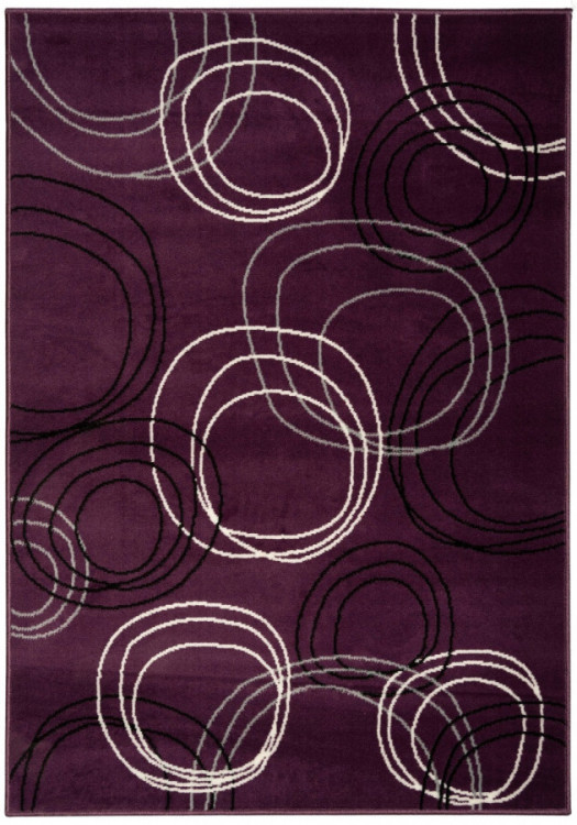 Kusový koberec Kruhy lila č.1
