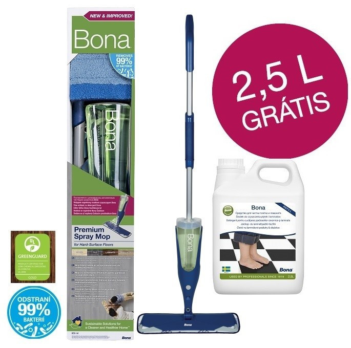 Bona Spray Mop Premium + 2,5 l na tvrdé podlahy č.1