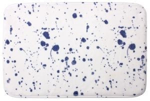 Koupelnová předložka ENAMEL 40x60 cm bílo-modrá č.1