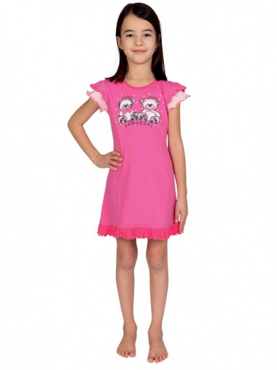 Dívčí košile Leontýna růžová s medvídkem č.1