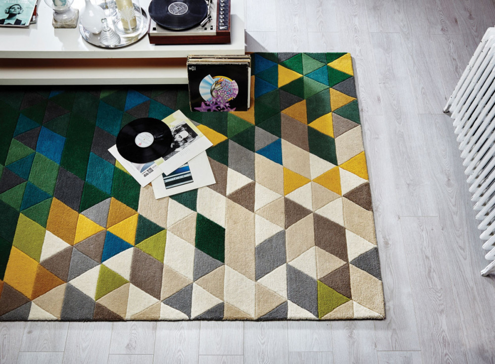 Ručně všívaný kusový koberec Illusion Prism Green/Multi č.2