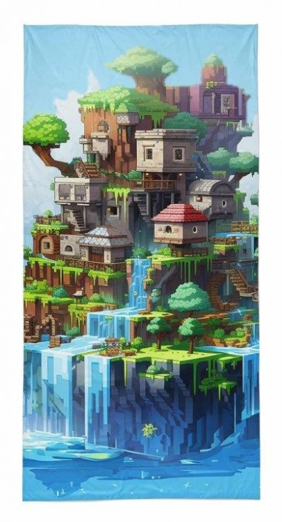 Dětská osuška MINECRAFT HOUSE 70x140 cm č.1