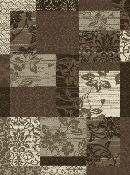Kusový koberec Prime Pile 102292 Patchwork Optik Bordüre Beige Braun Creme č.1