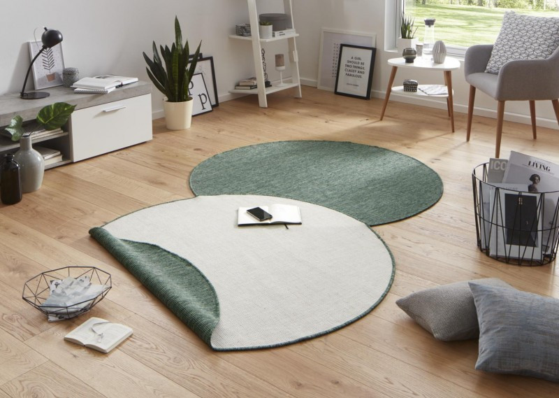 Kusový koberec Twin-Wendeteppiche 103095 green cream kruh – na ven i na doma č.4