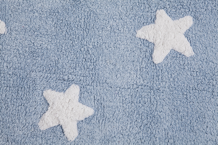Přírodní koberec, ručně tkaný Stars Blue-White č.2