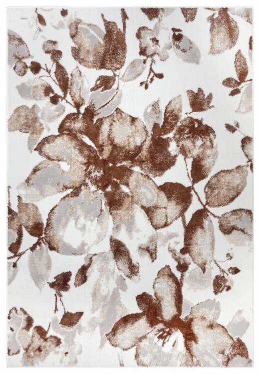 Kusový koberec Shine 105921 Floral White Brown č.1