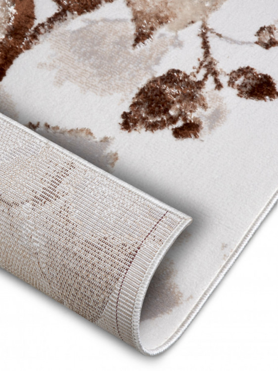 Kusový koberec Shine 105921 Floral White Brown č.2